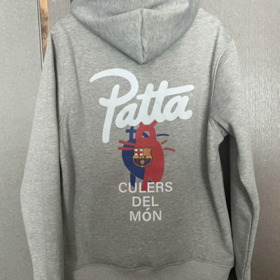 SUDADERA PATTA NIKE FCB "CULERS DEL MÓN" ROJA Y GRIS