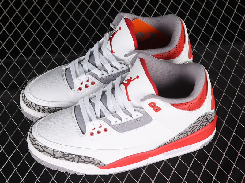 AIR JORDAN 3 WHITE/RED/GREY